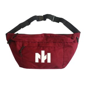 Sac banane XL orné de l'inscription M en cuir doré pour un look tendance