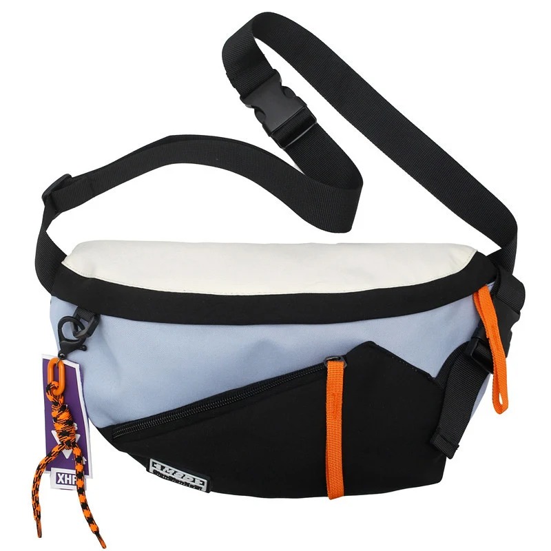 Sac banane sport streetwear en nylon noir