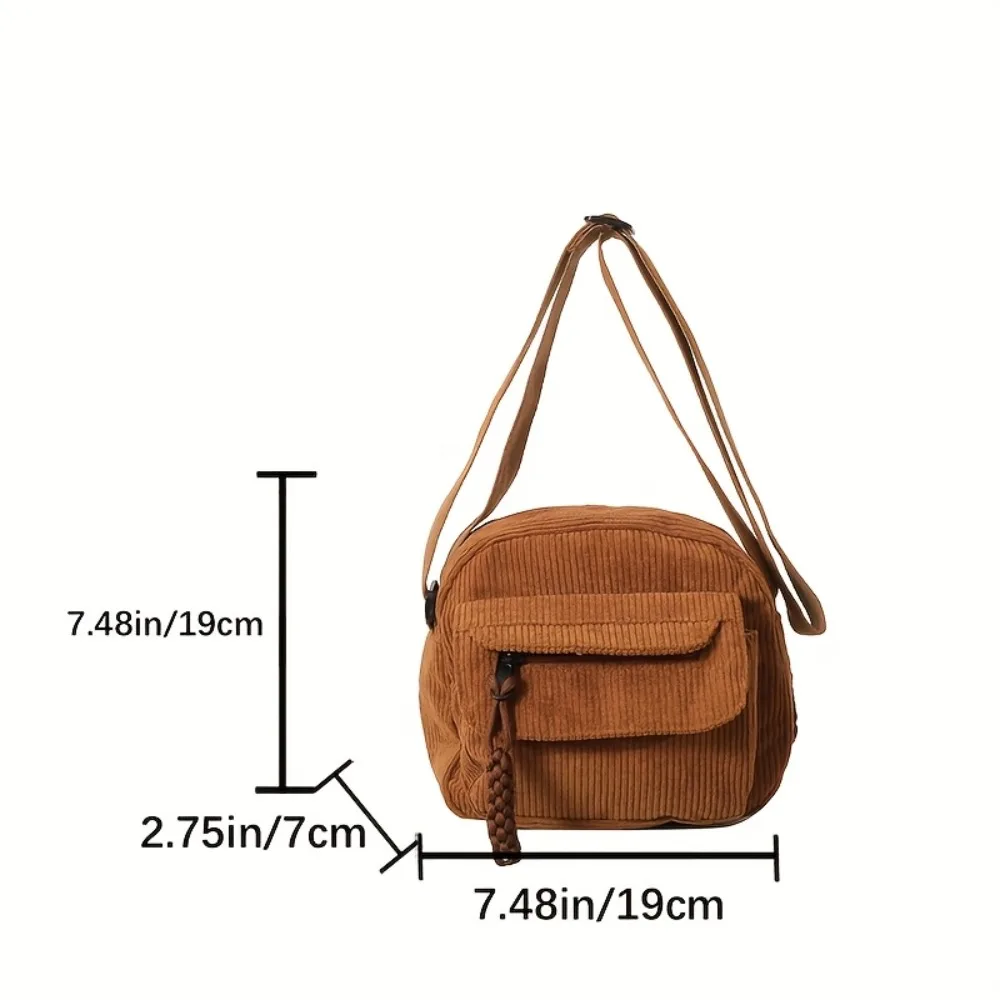 sac en velours côtelé décontracté