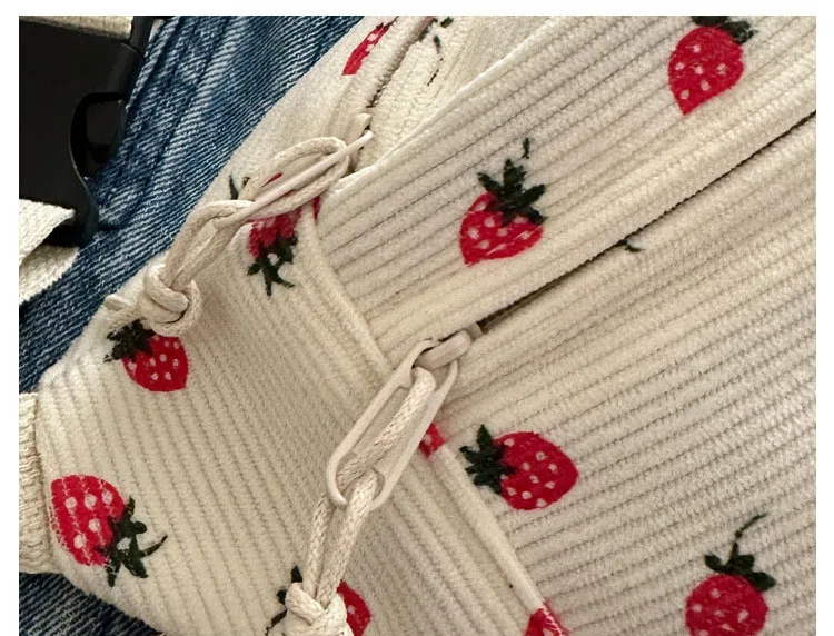 sac banane velours côtelé motif fraise homme