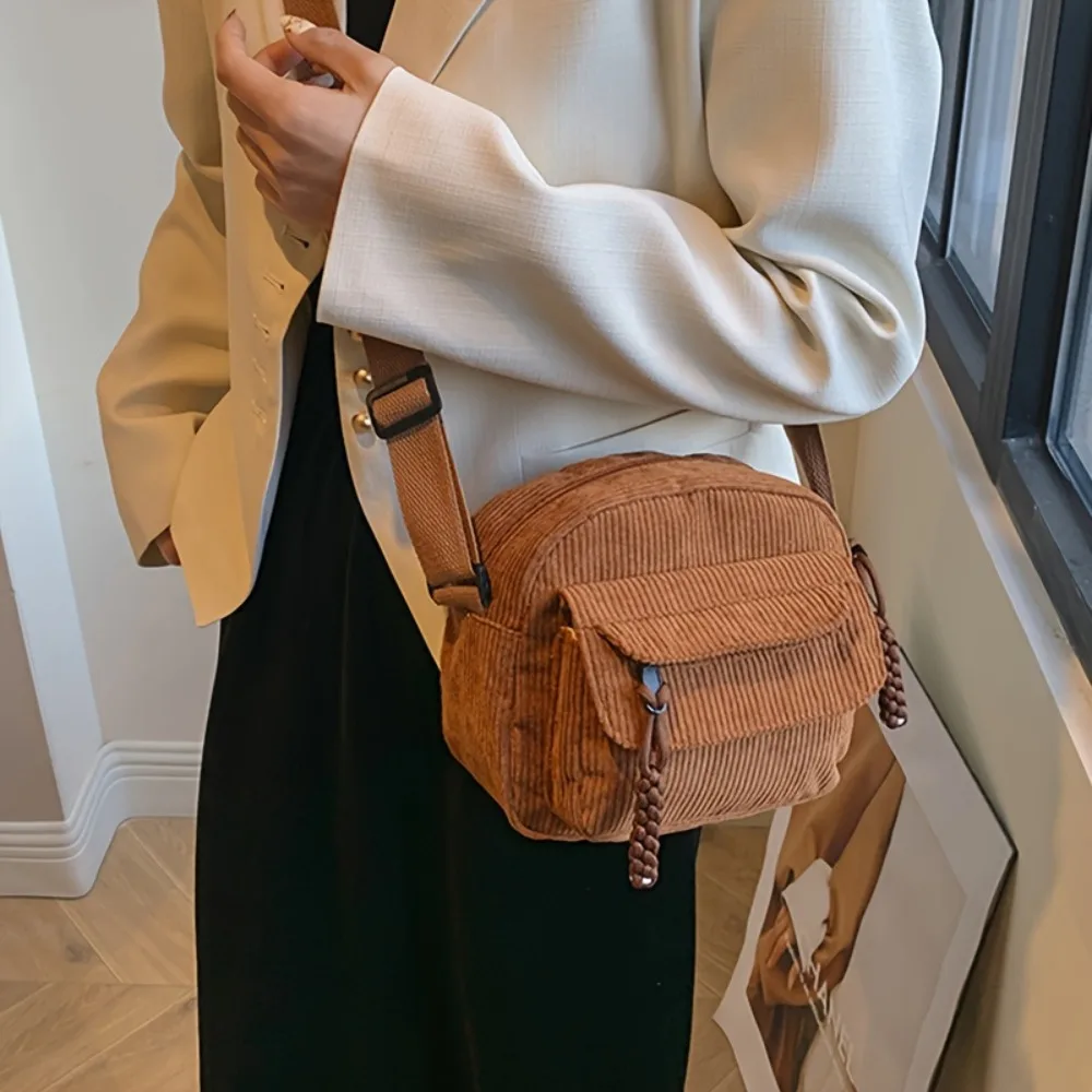 sac à bandoulière univers en velours côtelé