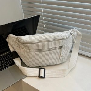 sac banane univers en velours côtelé léger
