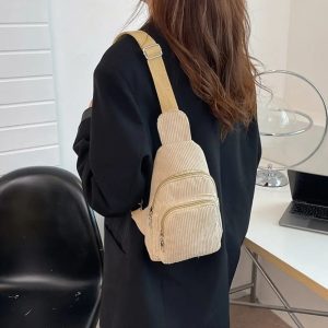 sac de poitrine en velours côtelé