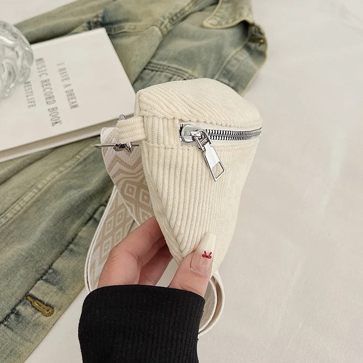 sac banane en tissu velours côtelé femme