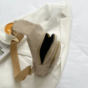 sac de poitrine en velours côtelé pour femme élégant
