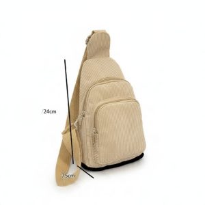 Sac de poitrine en velours côtelé pour femme