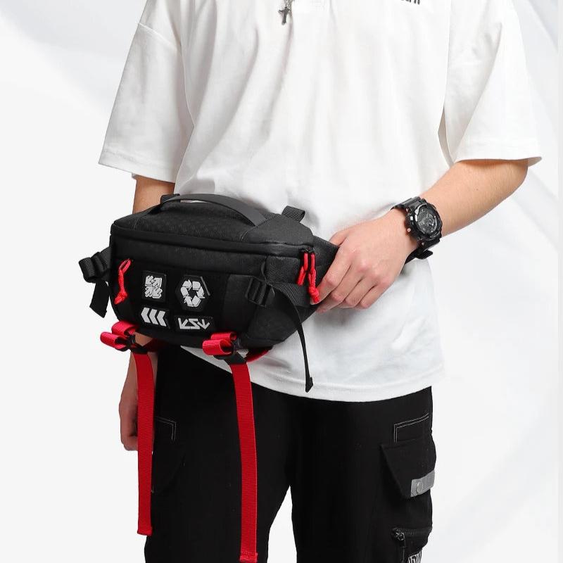 Détail du sac banane pour sport avec sangles ajustables et design ergonomic