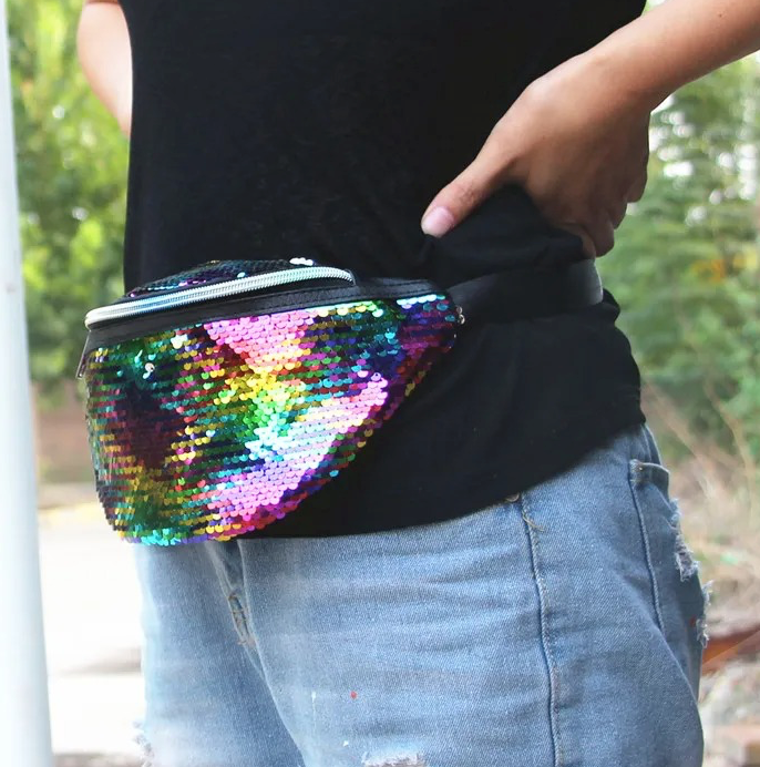 Sac banane paillettes scintillantes pour femme